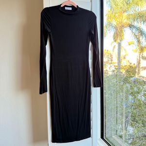 Popular 21 High Neck Long Sleeve Jersey Bodycon Mini Dress size M